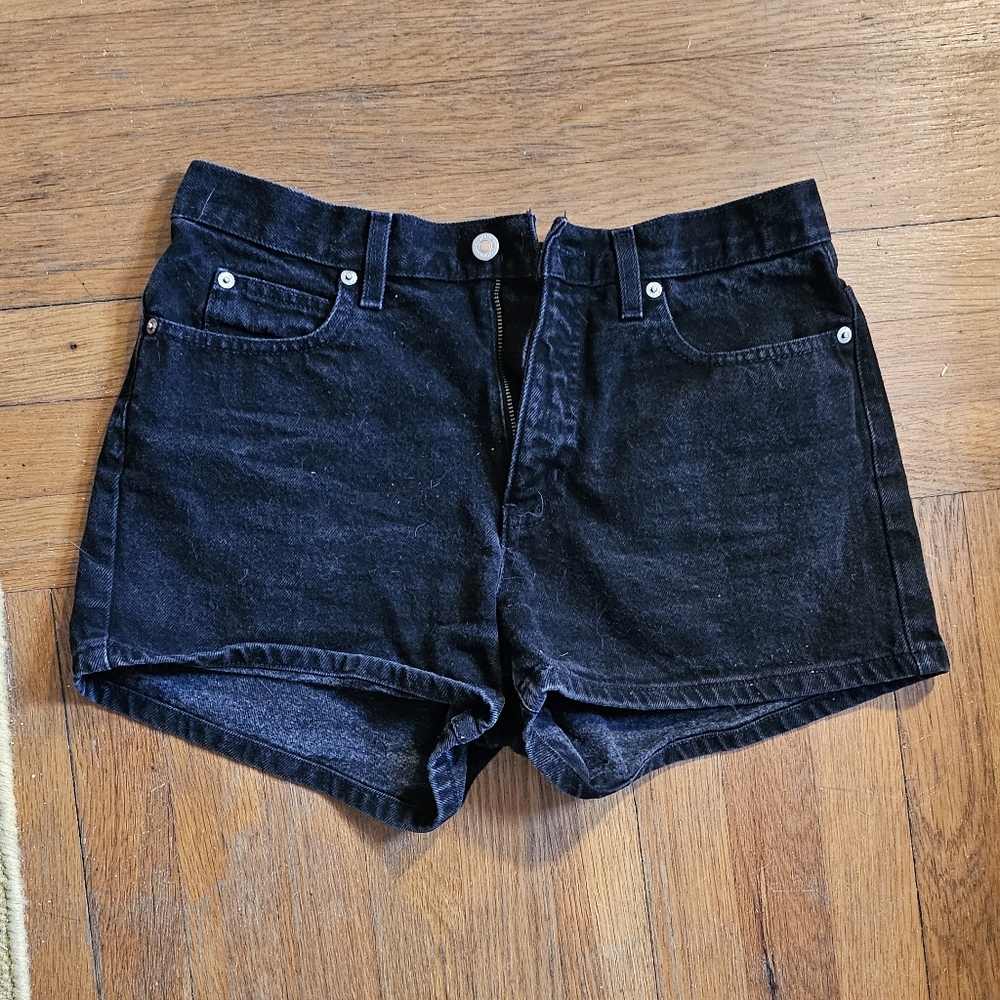 Black jean shorts